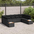 Gartensofa-set mit Kissen mit Speicher 5 pcs Schwarz Polyrattan