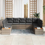 Gartensofa-set mit Kissen mit Speicher 5 pcs Grau Polyrattan