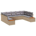 Gartensofa-set mit Kissen 5 pcs Beige und Hellgrau Polyrattan
