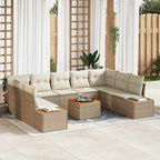 Gartensofa-set mit Kissen 5 pcs Beige und Creme Polyrattan