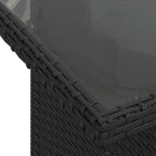 Gartensofa-set mit Kissen 5 pcs Schwarz Poly Rattan