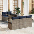 Gartensofa-set mit Kissen mit Speicher 6 pcs Grau Poly Rattan