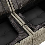 Garten-Sofa-Set mit Kissen 8 pcs Hellgrau Poly Rattan