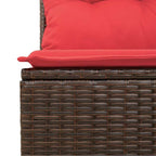Gartensofa-set mit Kissen mit Speicher 8 pcs Braun Poly Rattan