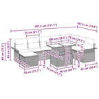 Garten-Sofa-Set mit Kissen 9 pcs Beige und Hellgrau