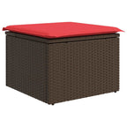 Gartensofa-set mit Kissen 9 pcs Braun Poly Rattan