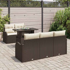 Gartensofa-set mit Kissen mit Kissen 6 pcs Braun Poly Rattan