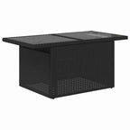 Gartensofa-set mit Kissen mit Kissen 7 pcs Schwarz Poly Rattan