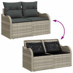 Gartensofa-set mit Kissen mit Kissen 9 pcs Hellgrau Polyrattan
