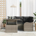 Gartensofa-set mit Kissen mit Kissen 5 pcs Grau Poly Rattan