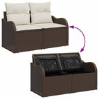 Gartensofa-set mit Kissen mit Kissen 6 pcs Braun Poly Rattan
