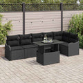 Gartensofa-set mit Kissen mit Kissen 7 pcs Schwarz Poly Rattan