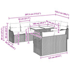 Garten-Sofa-Set mit Kissen 9 pcs Hellgrau Poly Rattan