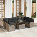 Gartensofa-set mit Kissen mit Kissen 10 pcs Grau Poly Rattan