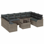 Gartensofa-set mit Kissen mit Kissen 10 pcs Grau Poly Rattan