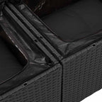 Garten-Sofa-Set mit Speicher 5 pcs Schwarz Poly Rattan