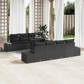 Gartensofa-set mit Kissen mit Speicher mit Kissen 9 pcs Schwarz