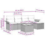 Gartensofa-set mit Kissen 6 pcs Schwarz und Creme Poly-Rattan