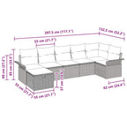Gartensofa-set mit Kissen 7 pcs Beige und Creme Poly-Rattan