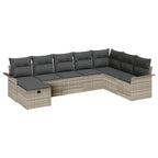 Gartensofa-set mit Kissen 8 pcs Hellgrau Poly-Rattan