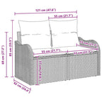 Garten-Sofa-Set mit Kissen 6 pcs Hellgrau Poly Rattan