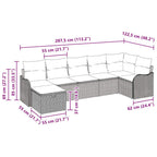 Sofa Set mit Kissen mit Speicher Hellgrau Poly-Rattan