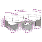 Sofa Set mit Kissen mit Speicher Beige und Hellgrau Poly-Rattan