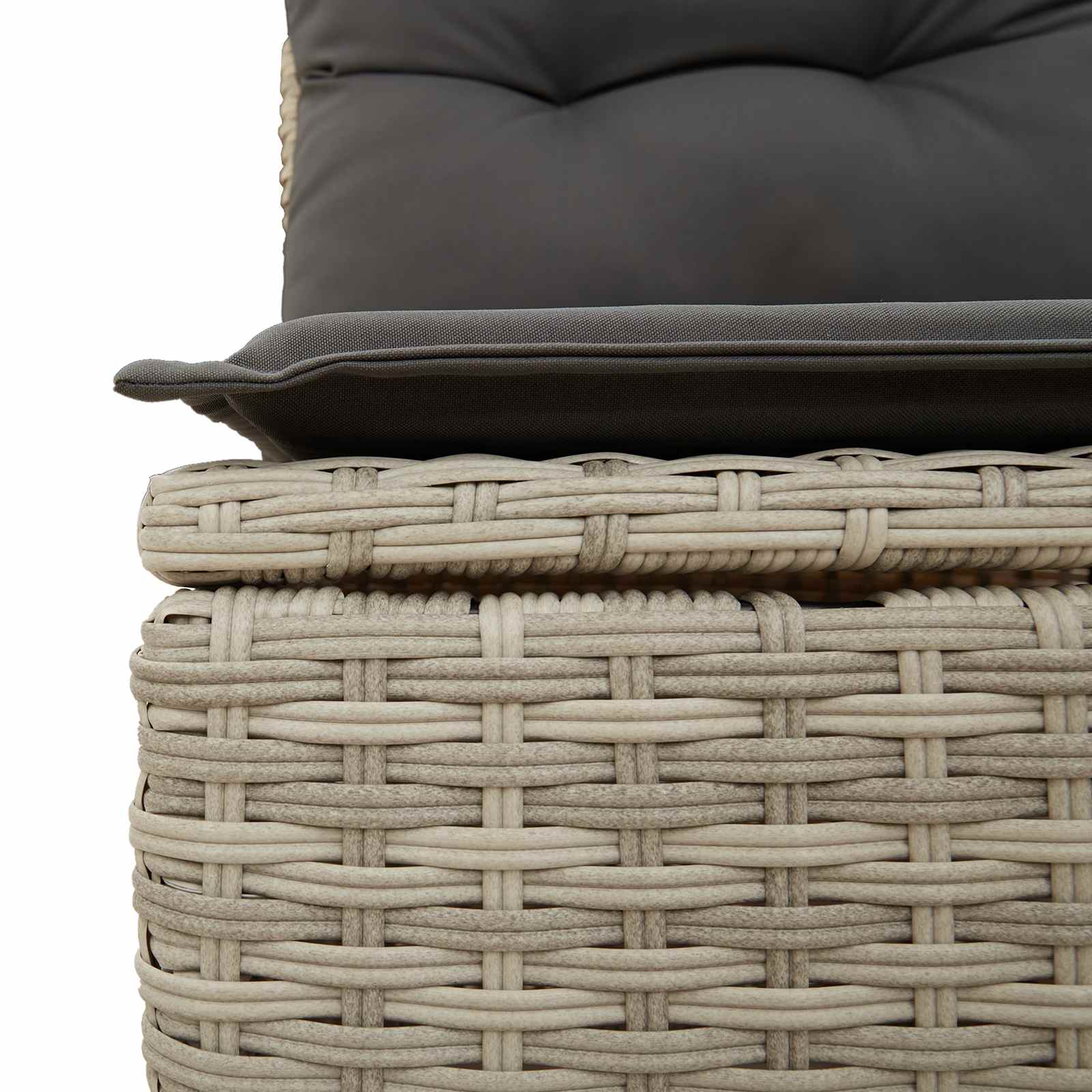 Sofa Set mit Kissen mit Speicher Hellgrau Poly-Rattan