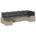 Sofa Set mit Kissen mit Speicher Hellgrau Poly-Rattan