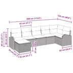 Sofa Set mit Kissen mit Speicher Hellgrau Poly-Rattan