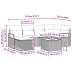 Sofa Set mit Kissen mit Speicher Schwarz Poly-Rattan