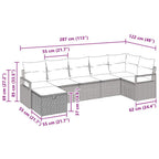 Sofa Set mit Kissen mit Speicher 7 pcs Grau Poly-Rattan