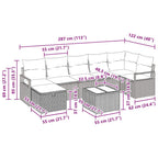 Sofa Set mit Kissen 8 pcs Schwarz und Creme Poly-Rattan
