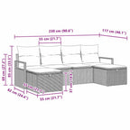 Sofa Set mit Kissen mit Speicher 6 pcs Grau Poly-Rattan