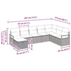 Sofa Set mit Kissen 8 pcs Schwarz und Creme Poly-Rattan