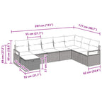 Sofa Set mit Kissen mit Speicher 8 pcs Schwarz Poly-Rattan