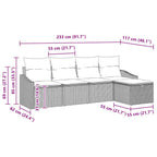 Sofa Set mit Kissen mit Speicher 5 pcs Schwarz Poly-Rattan