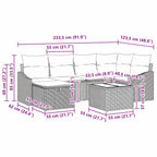 Sofa Set mit Kissen mit Speicher Schwarz Poly-Rattan