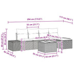Gartensofa-set mit Kissen 6 pcs Beige Poly-Rattan