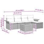 Gartensofa-set mit Kissen mit Speicher 6 pcs Beige Poly-Rattan