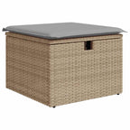 Gartensofa-set mit Kissen mit Speicher 6 pcs Beige Poly-Rattan