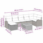 Gartensofa-set mit Kissen mit Speicher 8 pcs Beige Poly-Rattan