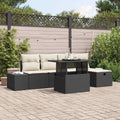 Garten-Sofa-Set mit Kissen mit Speicher 6 pcs Poly Rattan