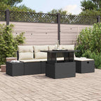 Garten-Sofa-Set mit Kissen mit Speicher 6 pcs Poly Rattan