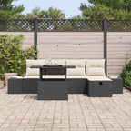 Garten-Sofa-Set mit Kissen mit Speicher 6 pcs Poly Rattan