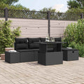 Garten-Sofa-Set mit Kissen mit Speicher 6 pcs Poly Rattan