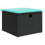 Gartensofa-set mit Kissen 9 pcs Schwarz Poly-Rattan