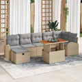 Gartensofa-set mit Kissen mit Speicher 8 pcs Beige Poly-Rattan