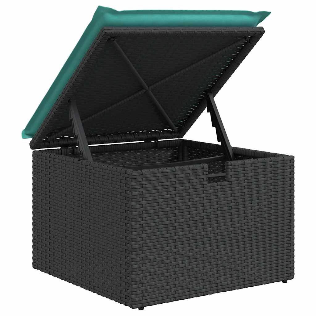 Gartensofa-set mit Kissen 6 pcs Schwarz Poly-Rattan