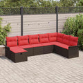 Gartensofa-set mit Kissen mit Speicher 8 pcs Poly Rattan